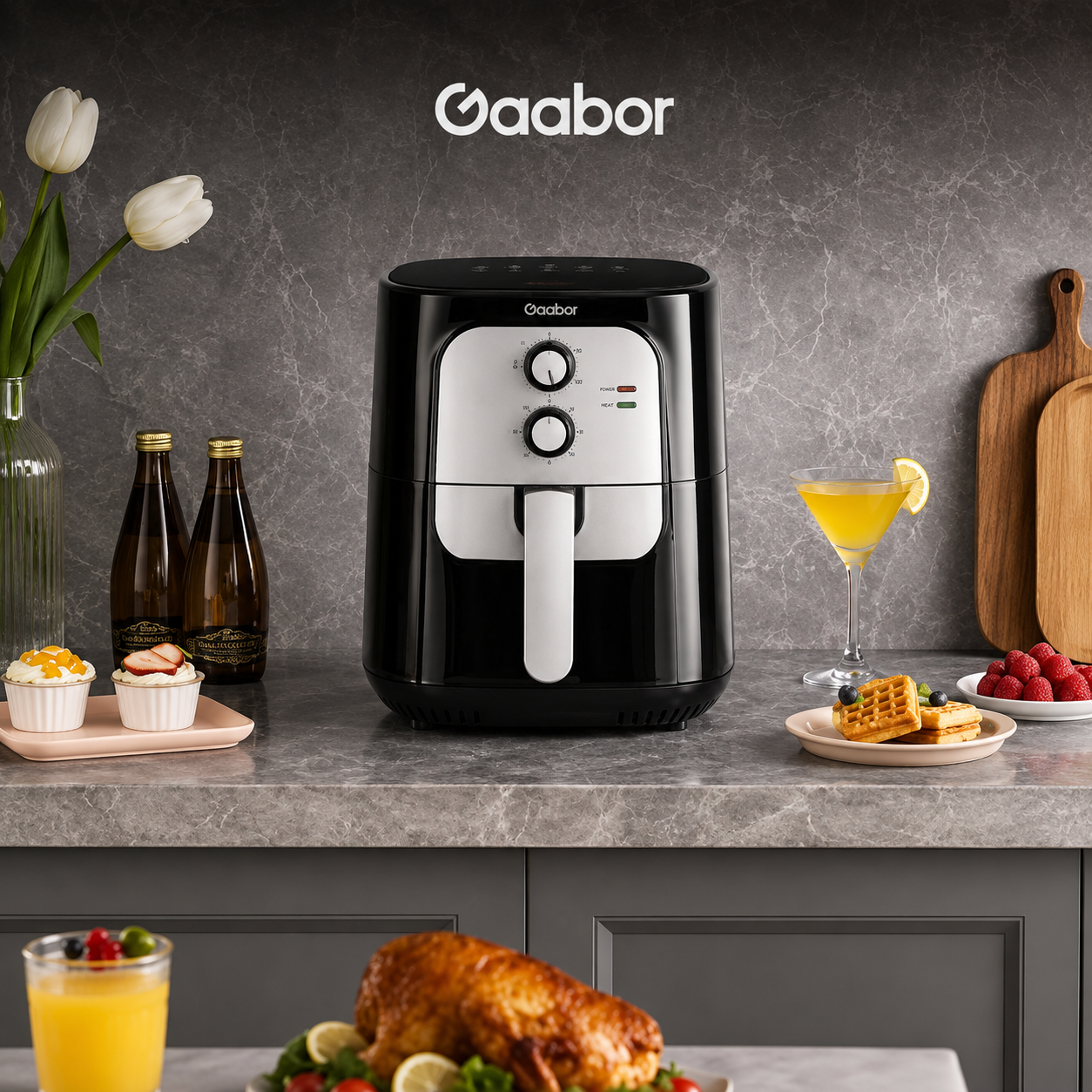 Fritadeira Elétrica Sem Óleo Air Fryer 5.5L Gaabor Jumbo Family 1400w 127V ou 220V