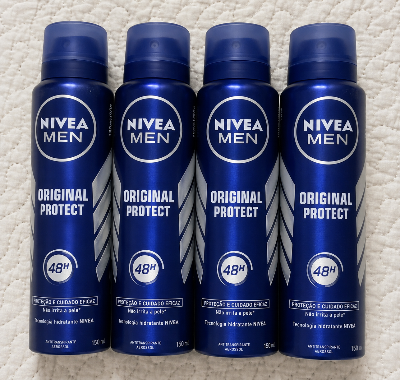 Kit 4 Desodorantes NIVEA MEN Antitranspirante Aerossol Protect 150ml