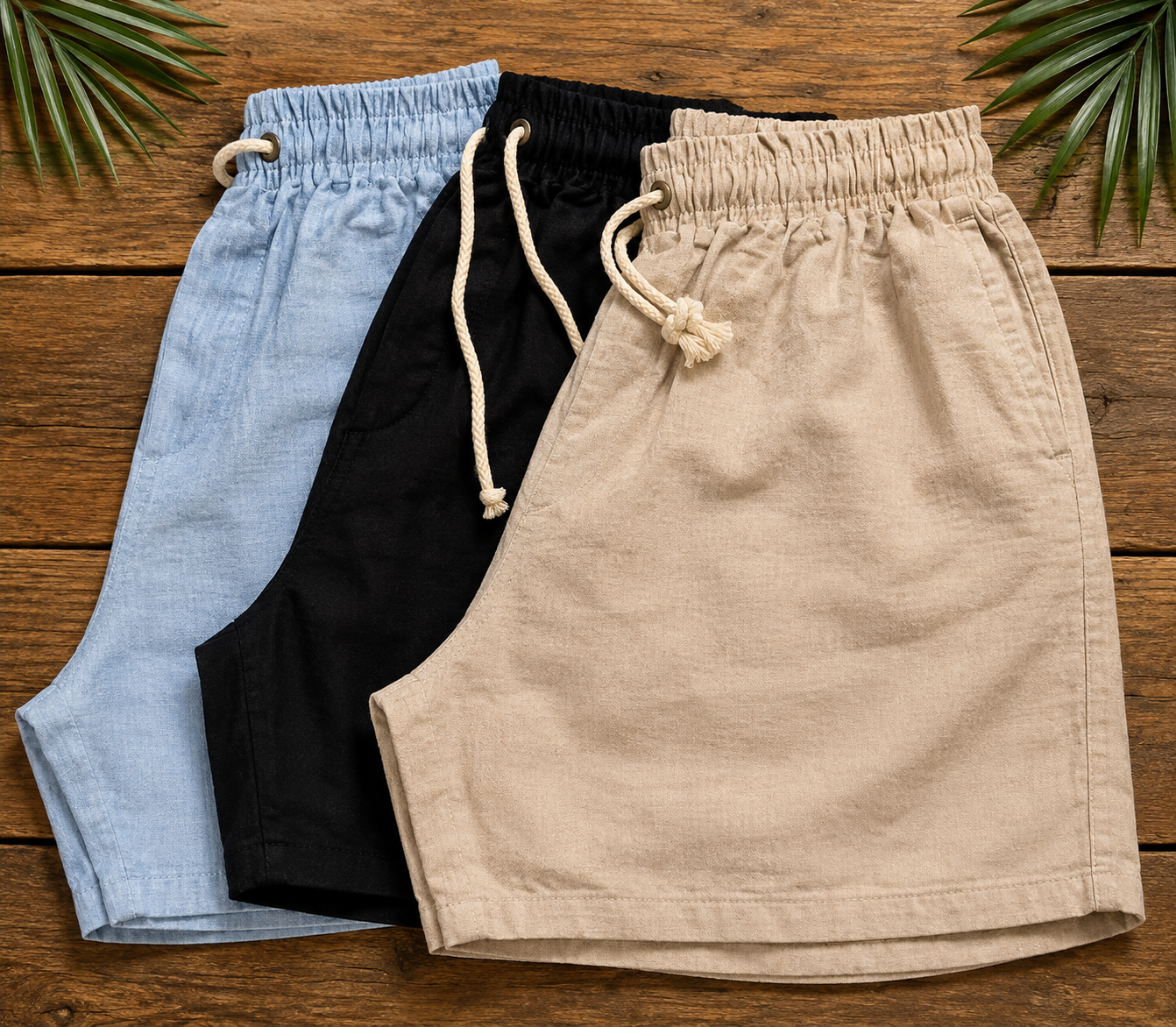 Kit 3 Shorts Linho