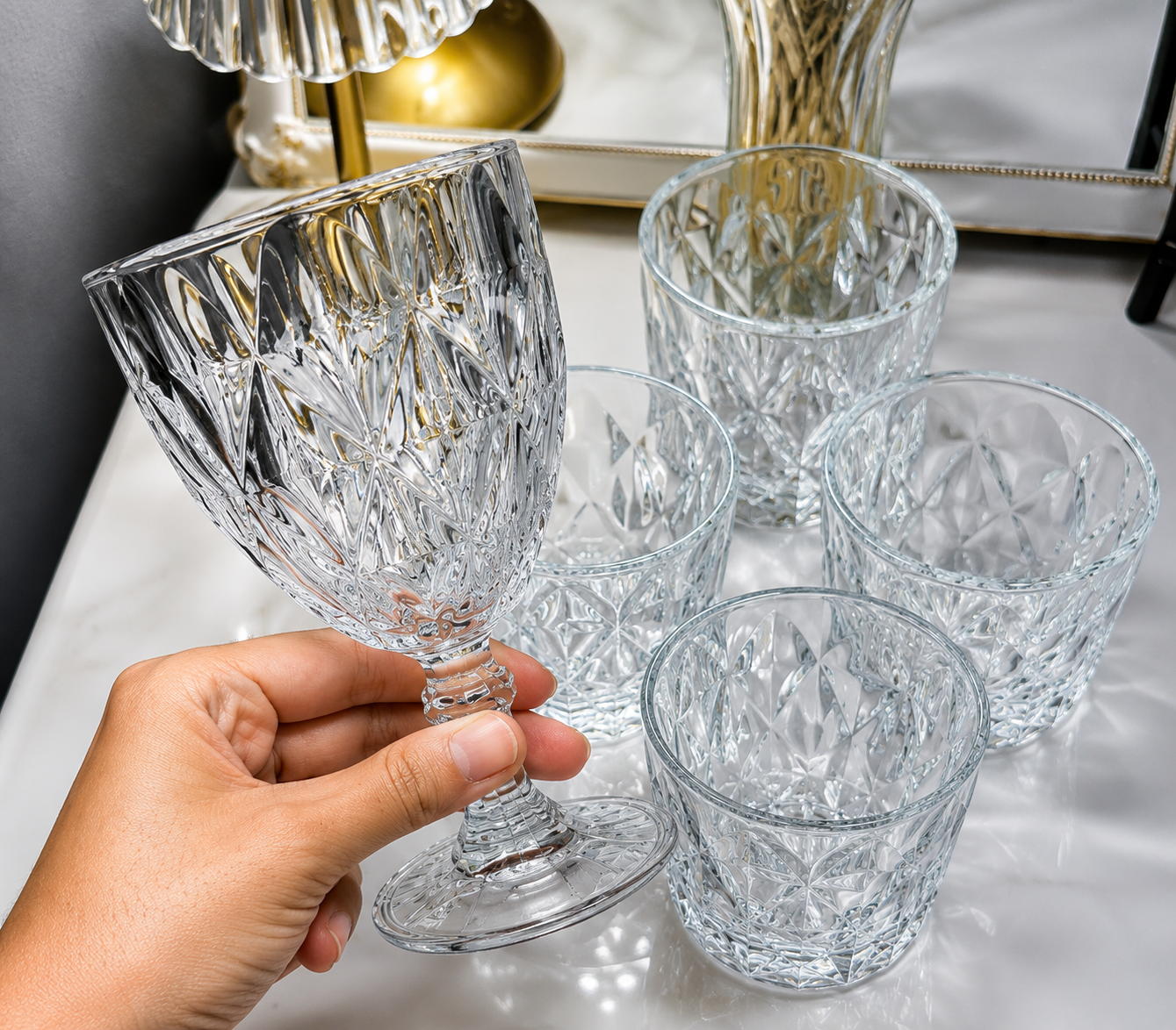 Conjunto de Taças de Vidro 340ml Diamond Line 6 Peças