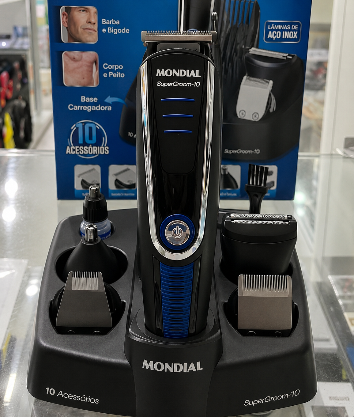 Aparador de Pelos Super Groom 10 Mondial 6W Bivolt