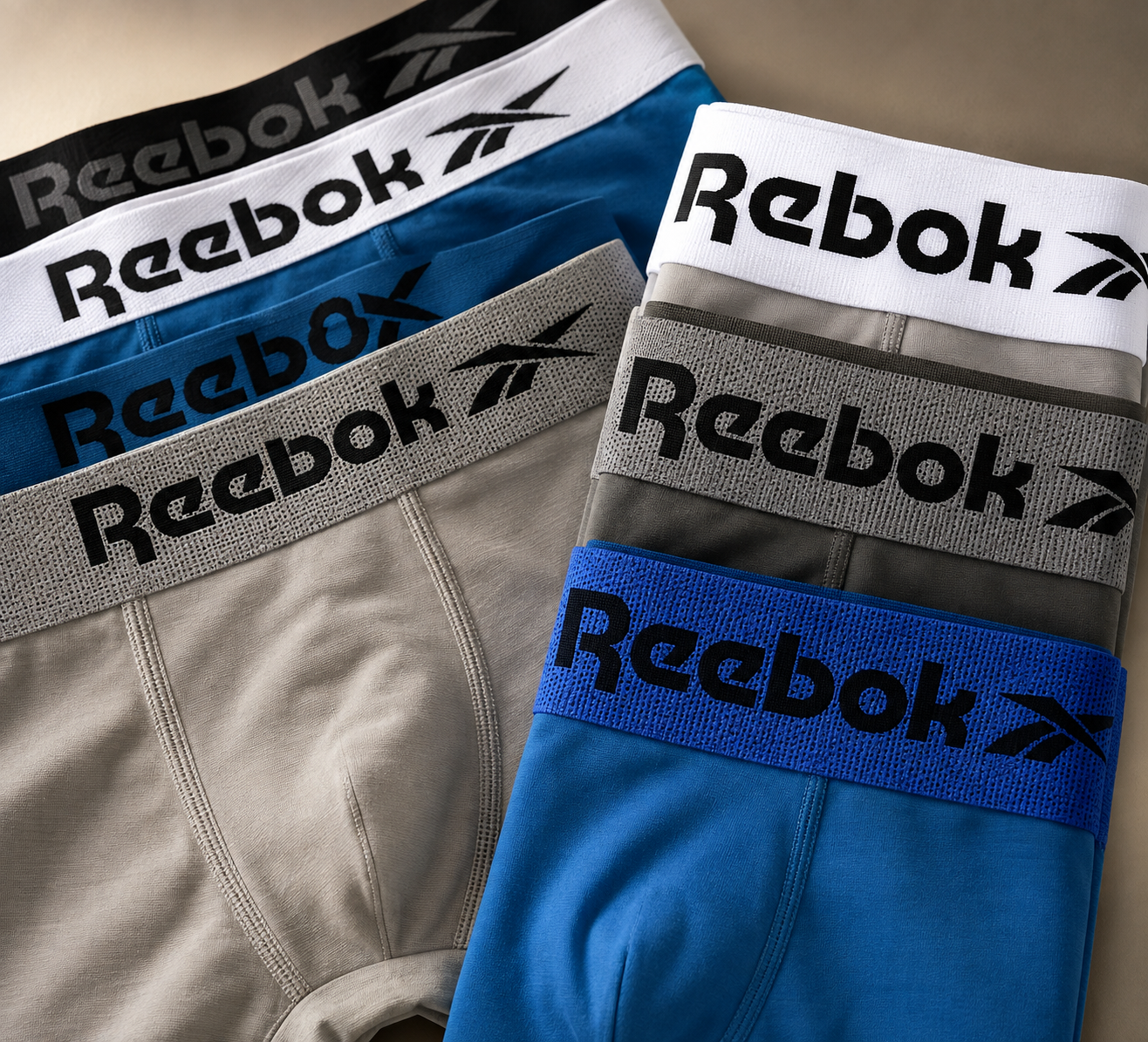 Kit 6 Cuecas Boxer Reebok Microfibra Sem Costura